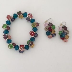 Set: Beaded Bracelet and Earrings